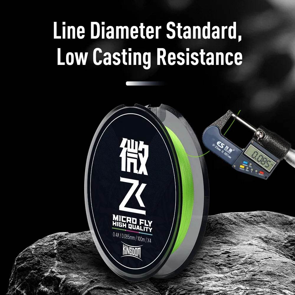 Kingdom Micro Fly MX T4/T8 PE Braided Fishing Line - Fish & Cheaps | Fishing & Outdoor Gear