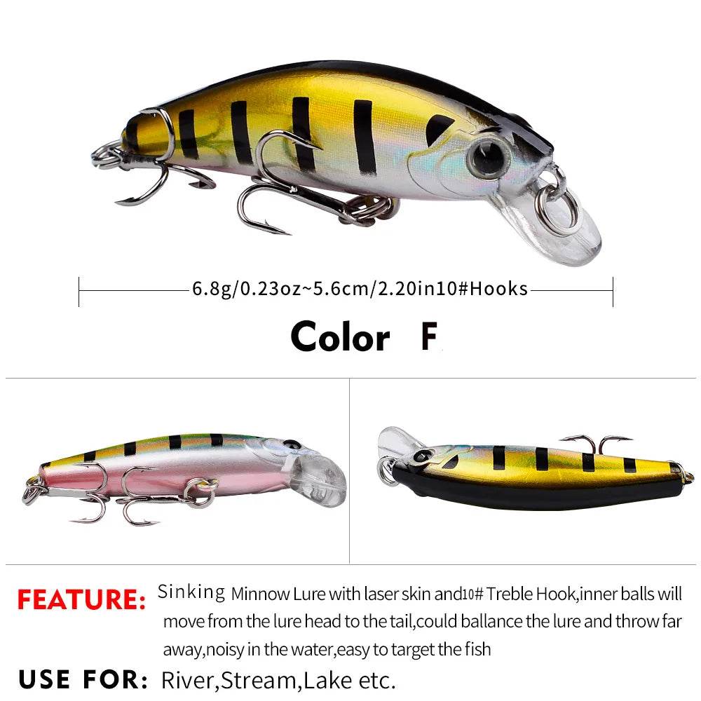 PROBEROS Mini Sinking Minnow Wobbler - Fish & Cheaps | Fishing & Outdoor Gear