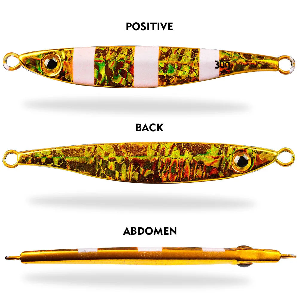 Japen Metal Cast Jig Spoon 7-30g Luminous Shore Casting  Sea Bass Fishing Lure Artificial Bait Tackle Jigging Lure