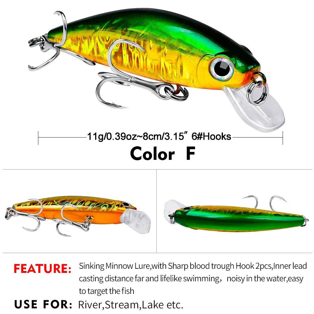 PROBEROS Sinking Minnow 80mm – Lifelike Crankbait Action - Fish & Cheaps | Fishing & Outdoor Gear