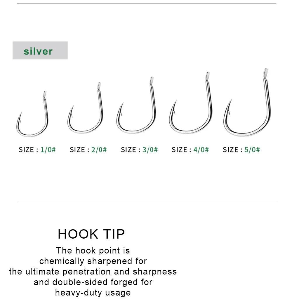 PROBEROS Barbed Big Fishing Hooks – 10 Pack - Fish & Cheaps | Fishing & Outdoor Gear