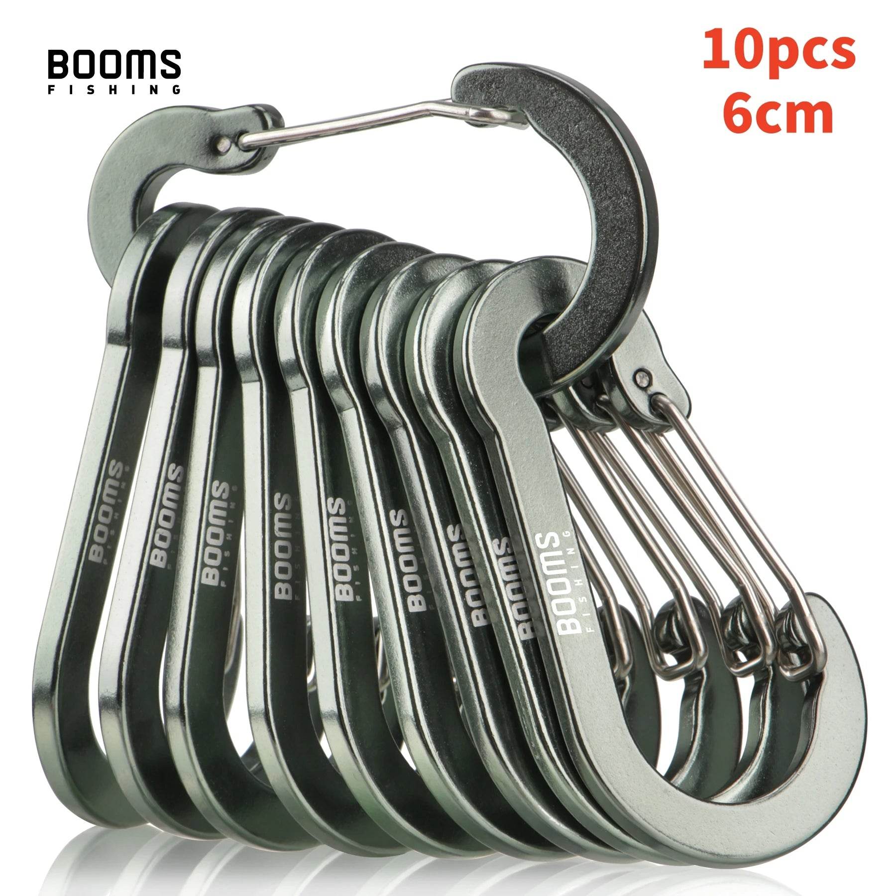 Booms Fishing 6cm Aluminium Carabiner Clips – 10 Pack - Fish & Cheaps | Fishing & Outdoor Gear