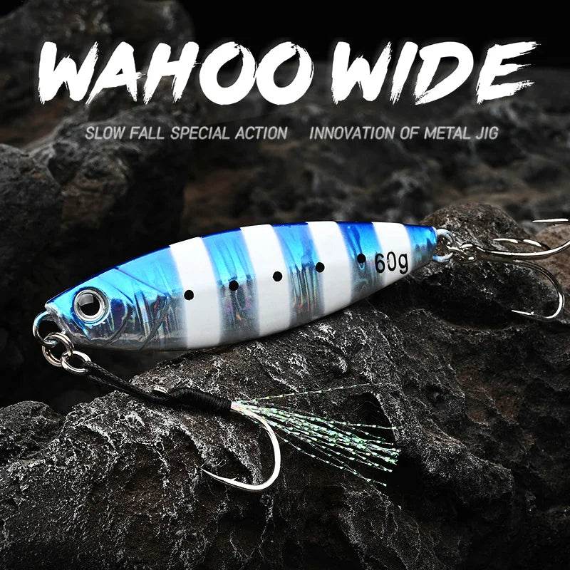 ALLBLUE WAHOO Wide Metal Jig – Powerful Shore Jigging Spoon - Fish & Cheaps | Fishing & Outdoor Gear