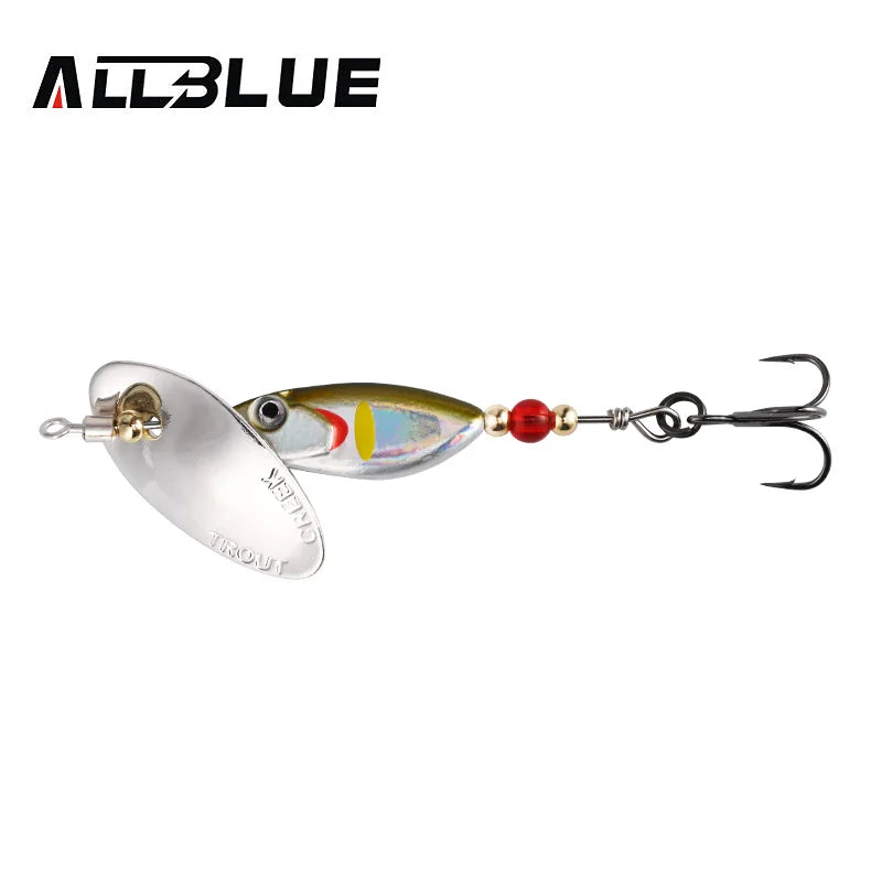 ALLBLUE FLYSPIN Rotating Spinner 6g 8.5g Metal Lure Brass Hard Artificial Bait Copper Freshwater Creek Trout Fishing Tackle