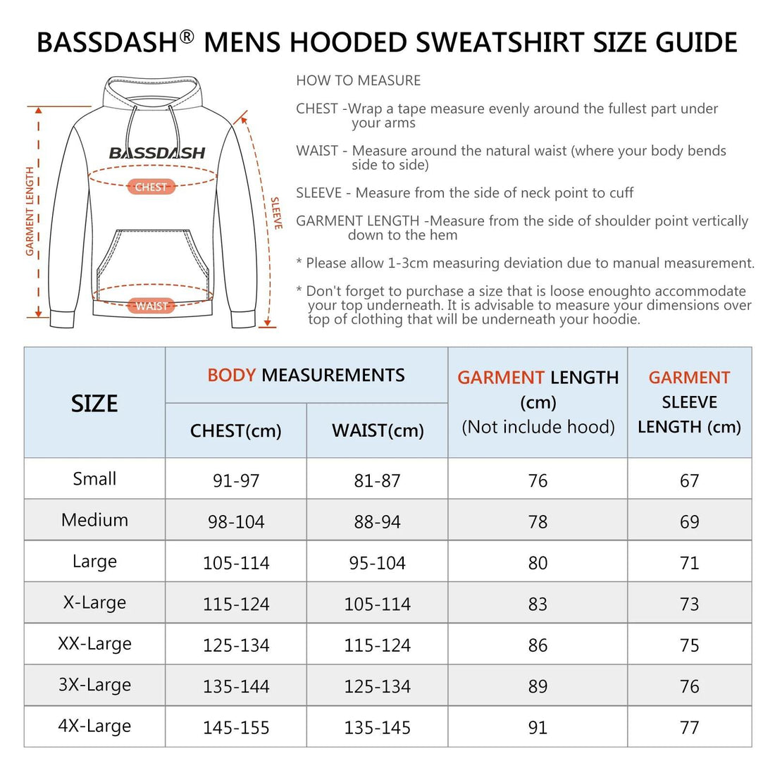 BASSDASH Cotton Hoodie – Men’s Warm Pullover - Fish & Cheaps | Fishing & Outdoor Gear