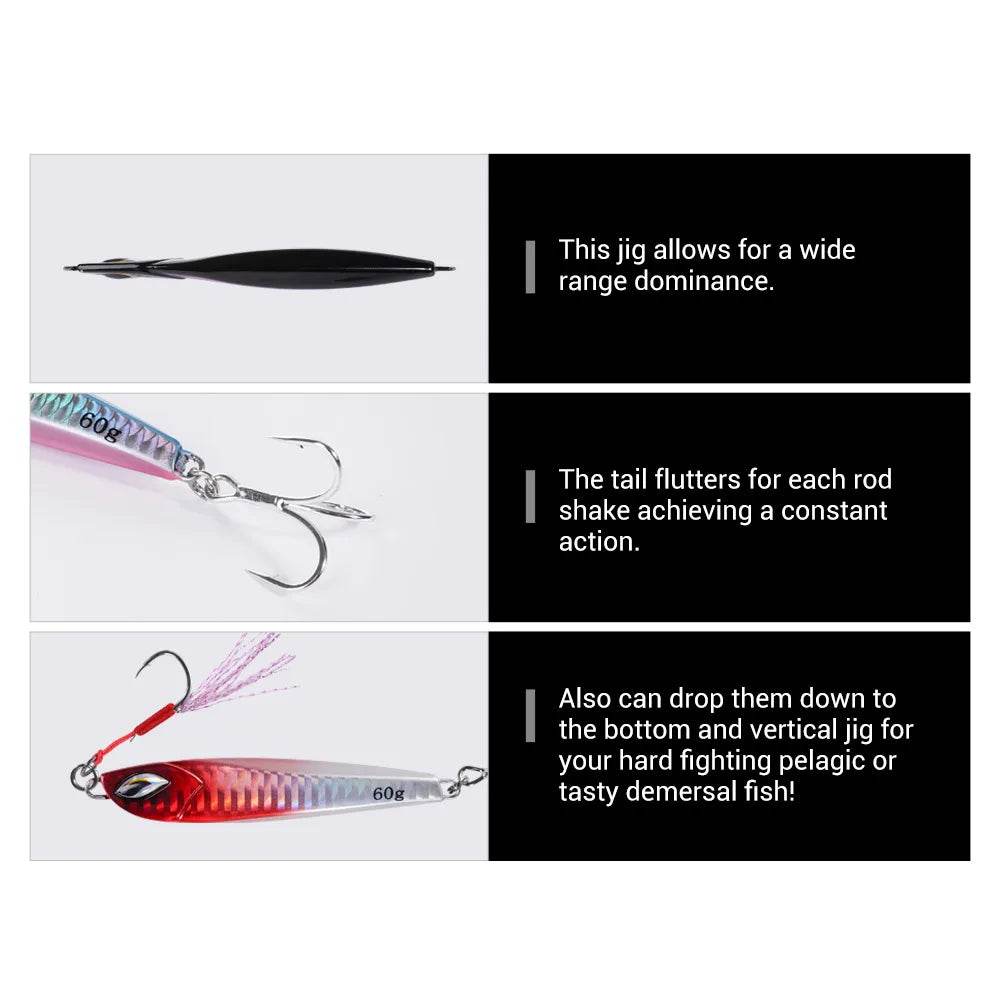 Noeby Sardine Slide Metal Jig 60g – Long Casting Lure - Fish & Cheaps | Fishing & Outdoor Gear
