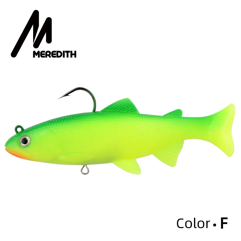 MEREDITH Trout 12cm 15cm Head PVC Fishing Lures Swimming Artificial Baits T Tail Silicone Soft Lures Swimbait Wobblers