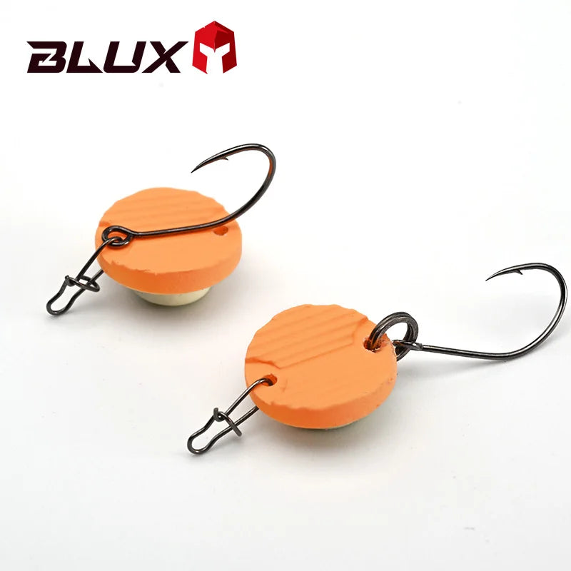 The BLUX BUTTON Area Trout Disc-like Vertical Fishing Lure 13mm 1.5g Sinking ABS Brass Deka Spoon Bung Artificial Bait Tackle