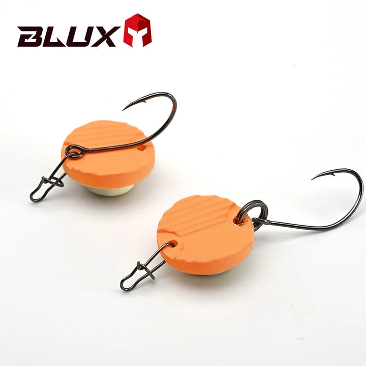 The BLUX BUTTON Area Trout Disc-like Vertical Fishing Lure 13mm 1.5g Sinking ABS Brass Deka Spoon Bung Artificial Bait Tackle