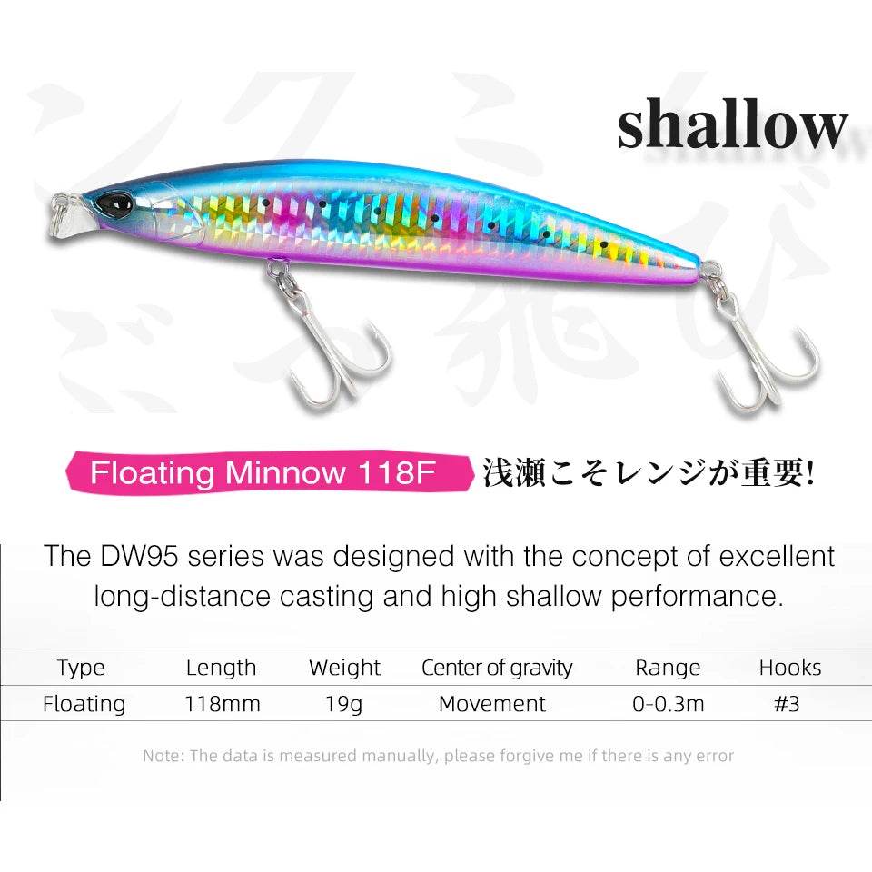 TSURINOYA 118mm Shallow Floating Minnow Set - Fish & Cheaps | Fishing & Outdoor Gear