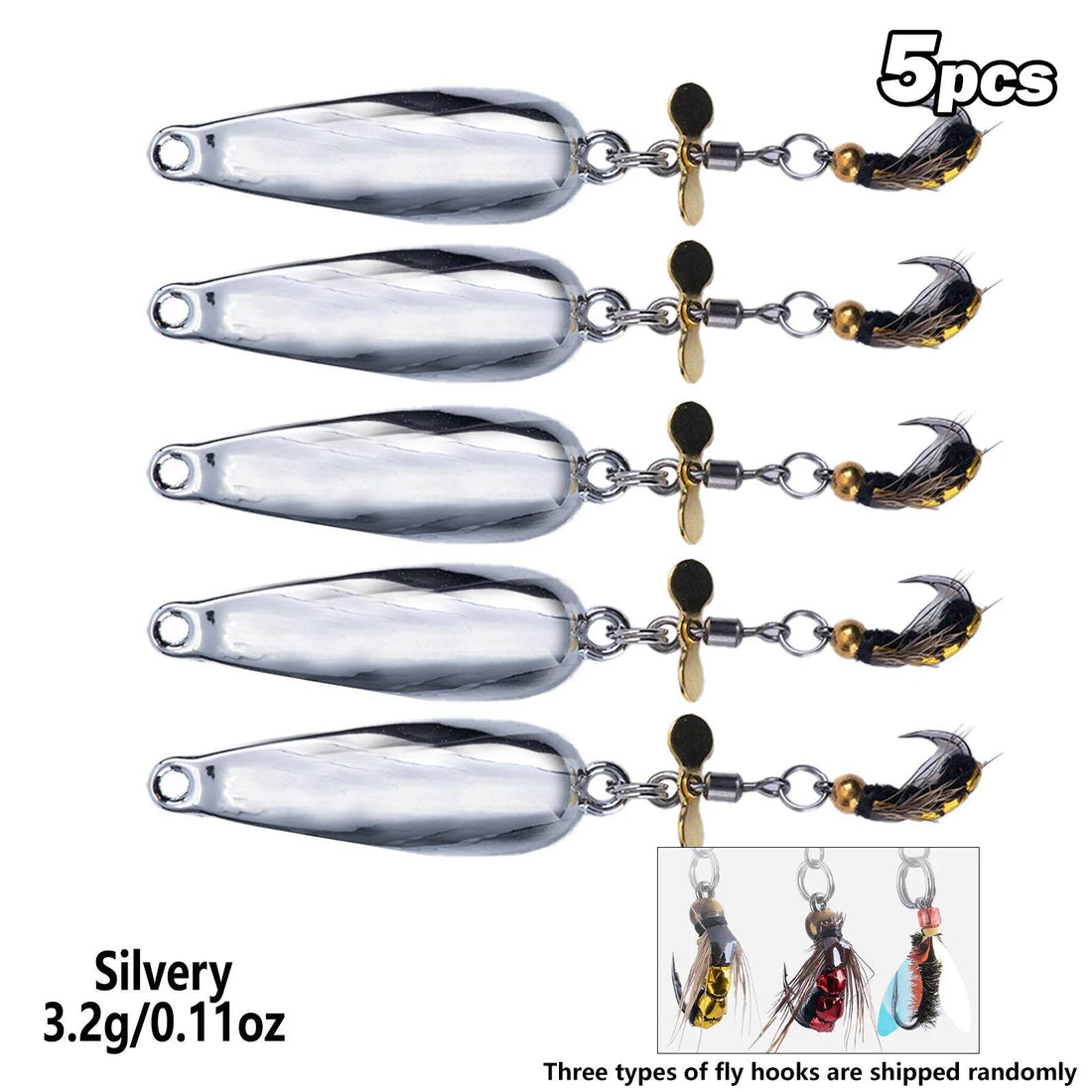Goture 5pcs Lure Spoonbait Spinners – Hard Sequins Set - Fish & Cheaps | Fishing & Outdoor Gear