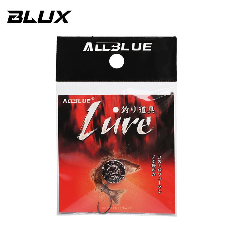 The BLUX BUTTON Area Trout Disc-like Vertical Fishing Lure 13mm 1.5g Sinking ABS Brass Deka Spoon Bung Artificial Bait Tackle