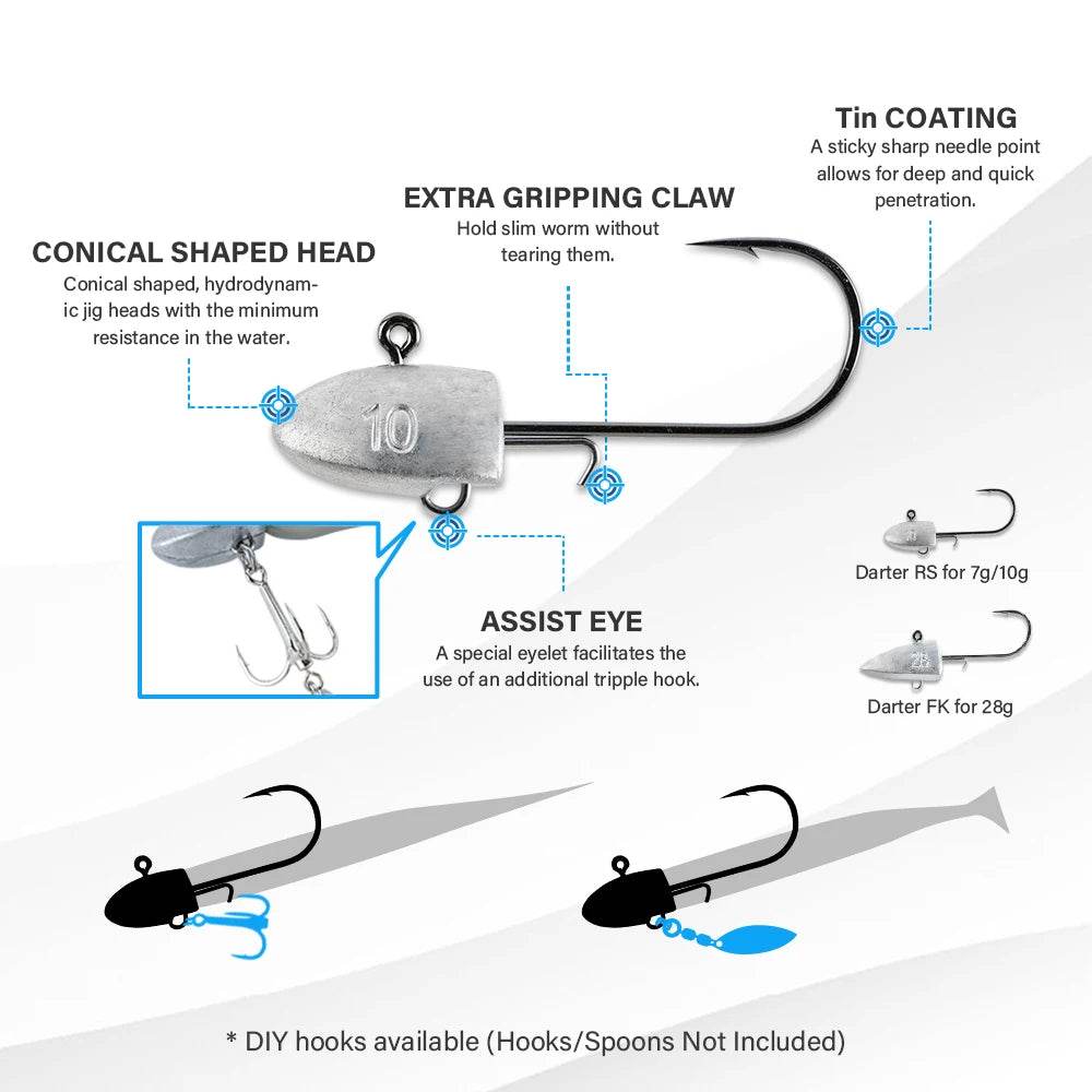 Noeby Dart Jighead Fish Hooks - Fish & Cheaps | Fishing & Outdoor Gear