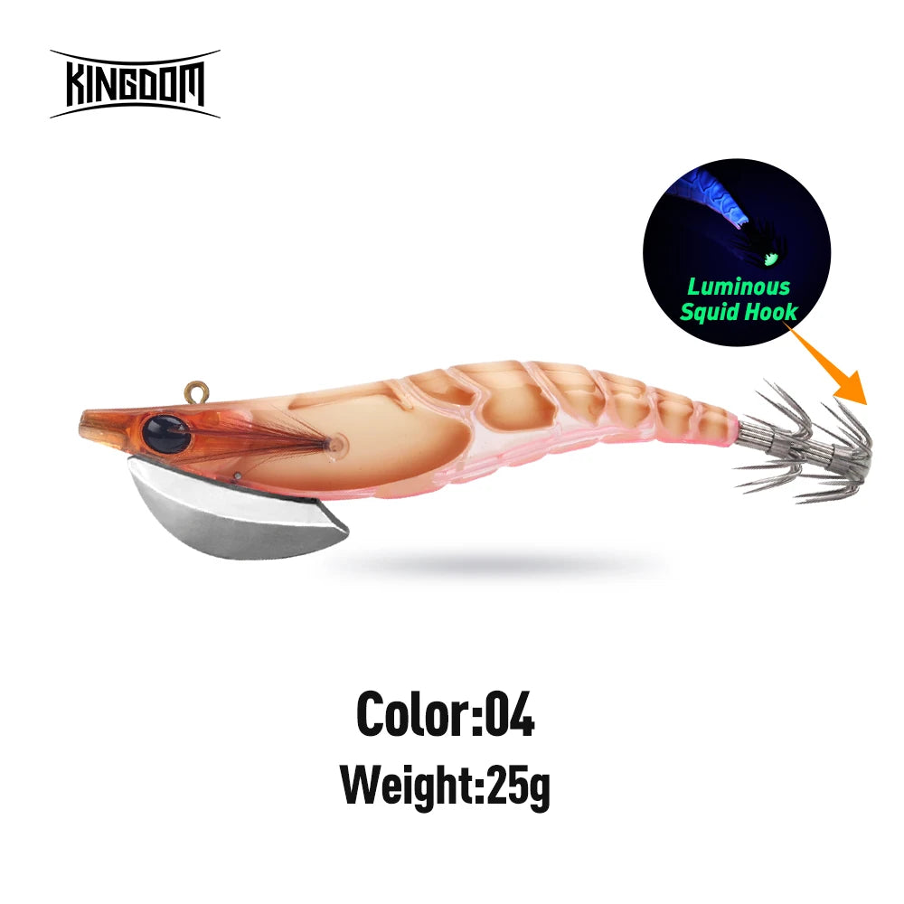 Kingdom Egi Squid Bait Artificial Jigging Lures Slow Sinking Squid Hooks Sea Fishing Octopus Cuttlefish Luminous Tackle Lure