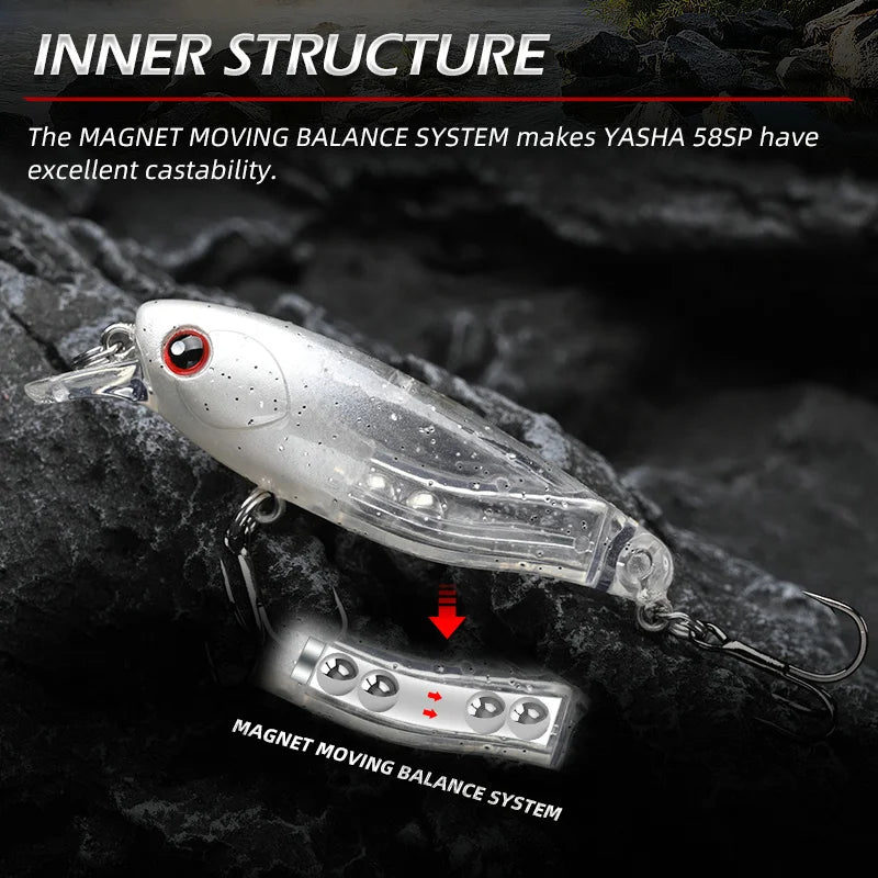 ALLBLUE YASHA 58SP Suspend Minnow 8g Jerkbait Wobbler Magnetic Longcast Fishing Lure Hard Artificial Bait Pike Aspius Tackle