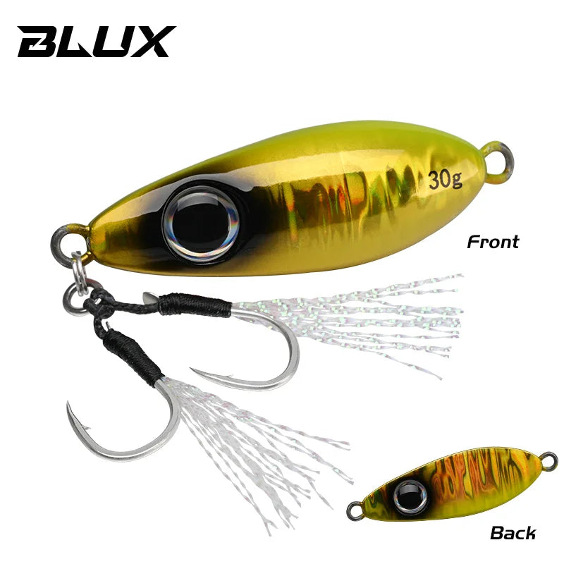 BLUX Flyspoon Metal Jig Spoon Fishing Lure 30G Artificial Bait Shore Hard Slow Jigging Longcast Sea Bass Tuna Saltwater Tackle