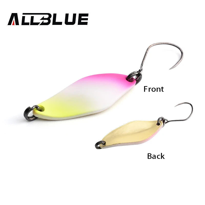 BLUX Fishing Lure 2.4g Mini Metal Spoon Area Trout Colorful Brass Copper Bait Freshwater Stream Tackle for Chub Perch Salmon