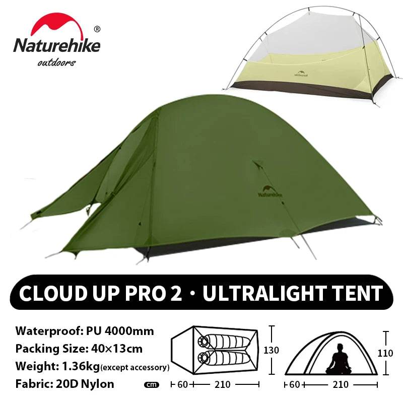 Naturehike Cloud Up 2 – Ultralight 2-Person Camping Tent - Fish & Cheaps | Fishing & Outdoor Gear
