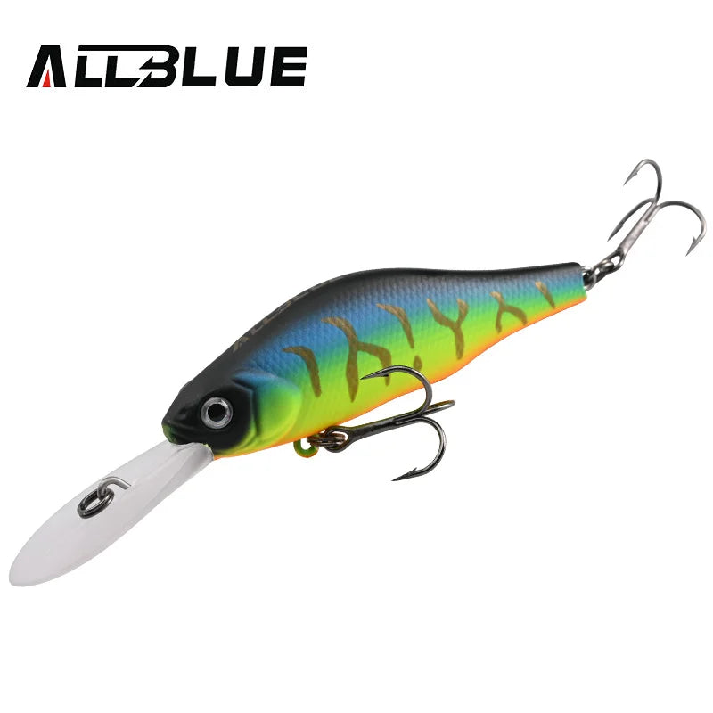 ALLBLUE HUNCH 70SP DR Professional Fishing Lure 70mm 10g Suspend Wobbler Minnow Depth 1.5-2m Bass Pike Artificial Bait Tackle