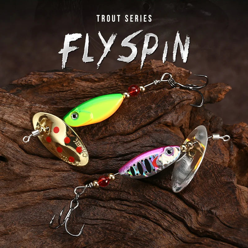 ALLBLUE FLYSPIN Rotating Spinner 6g 8.5g Metal Lure Brass Hard Artificial Bait Copper Freshwater Creek Trout Fishing Tackle