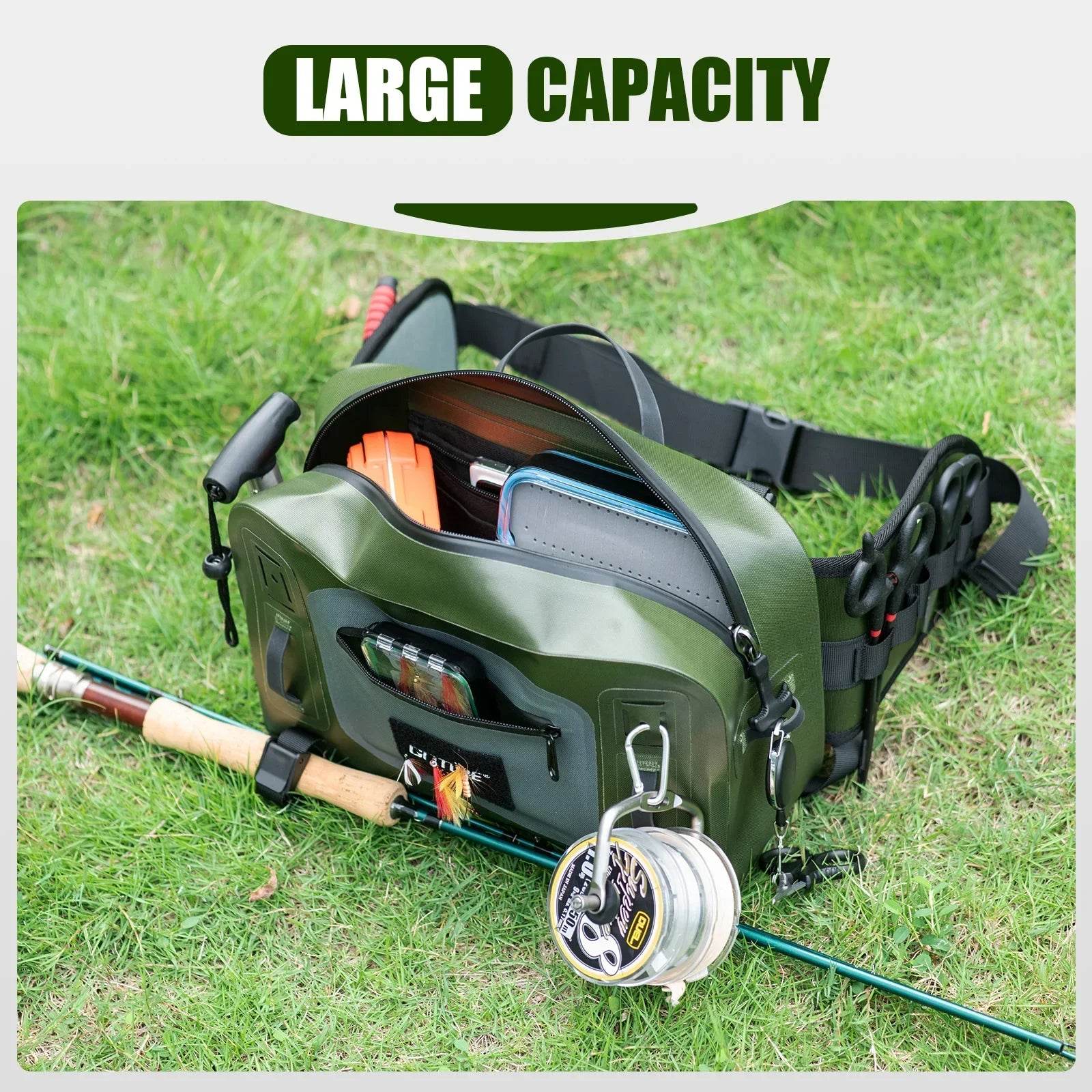 Goture Waterproof Fly Fishing Bag – Large Capacity Waist Pack - Fish & Cheaps | Fishing & Outdoor Gear