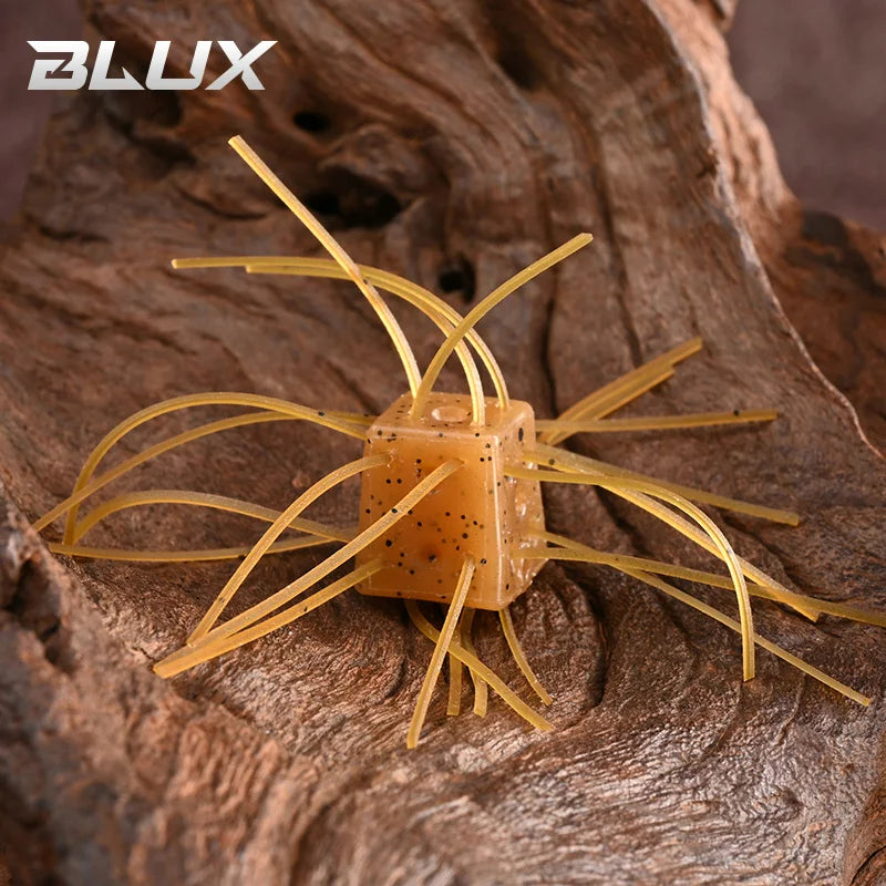 BLUX Dice Rubber 6pcs/lot Soft Bait 12mm 1.8g Handmade Power BFS Fishing Lure Silicone Worm Freshwater Bass Artificial Tackle
