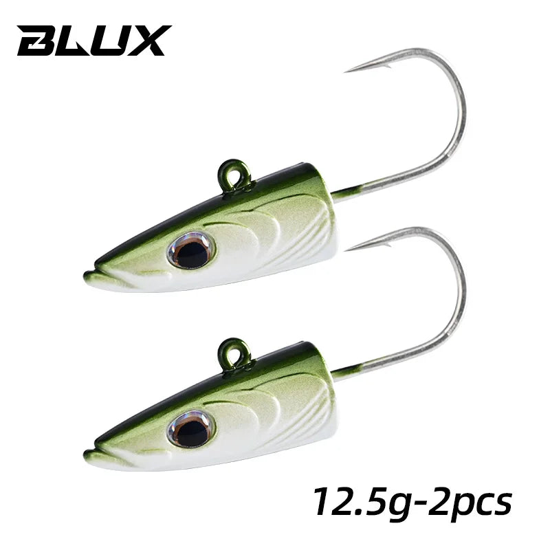 BLUX Happy Sandeel 11cm 17g Soft Live Eel Fishing Lure Paddle Tail Jig Head Hook Vinyls Vibration Artificial Bait Saltwater Gear