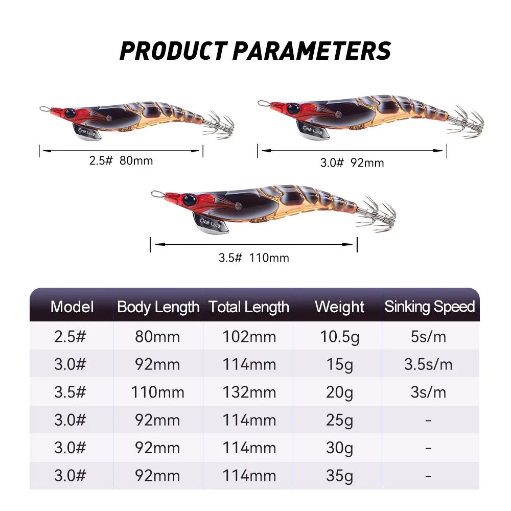 Kingdom Egi Squid Bait Artificial Jigging Lures Slow Sinking Squid Hooks Sea Fishing Octopus Cuttlefish Luminous Tackle Lure