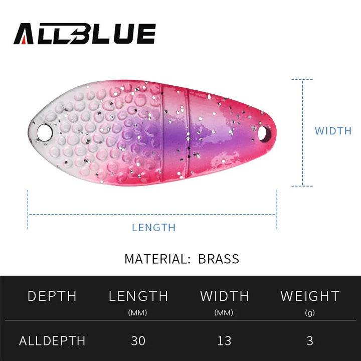 BLUX Fishing Lure 3g Mini Metal Spoon Area Trout Colorful Brass Copper Bait Freshwater Stream Tackle for Chub Perch Salmon