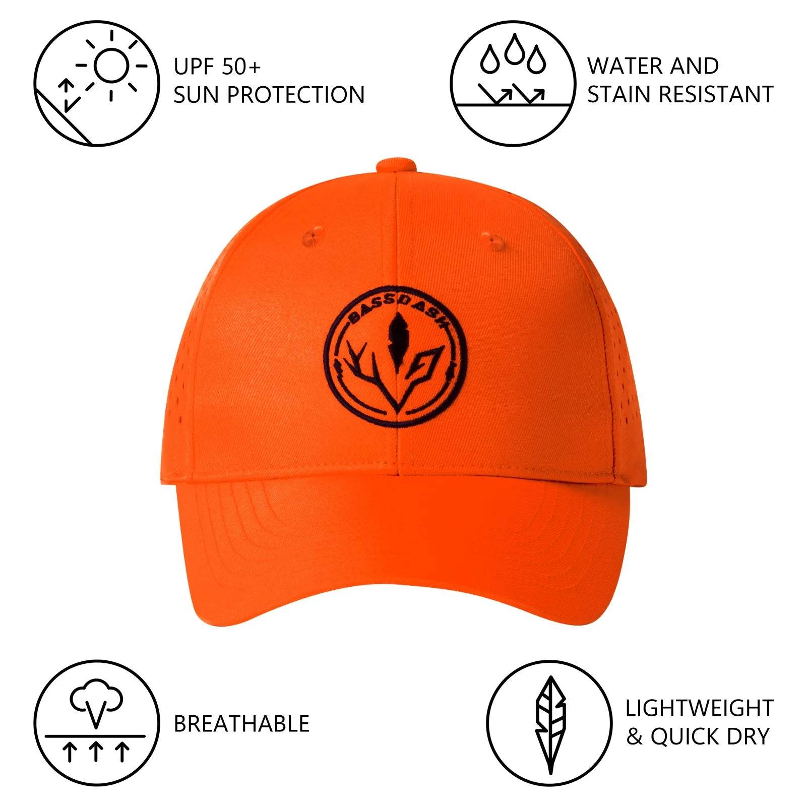 BASSDASH Blaze Orange High Visibility Vest & Cap Combo - Fish & Cheaps | Fishing & Outdoor Gear