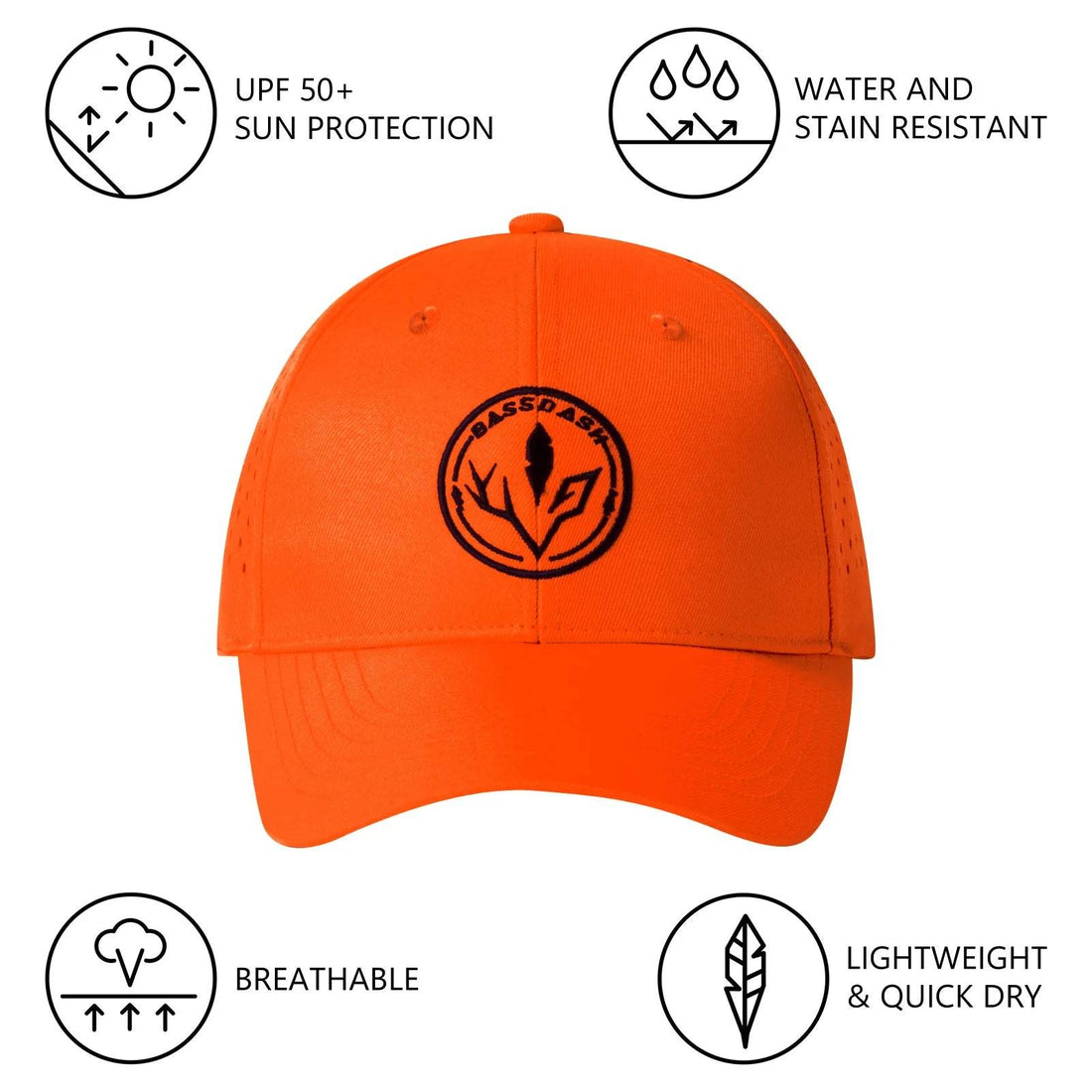 BASSDASH Blaze Orange High Visibility Vest & Cap Combo - Fish & Cheaps | Fishing & Outdoor Gear