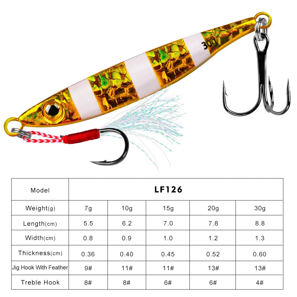 Japen Metal Cast Jig Spoon 7-30g Luminous Shore Casting  Sea Bass Fishing Lure Artificial Bait Tackle Jigging Lure