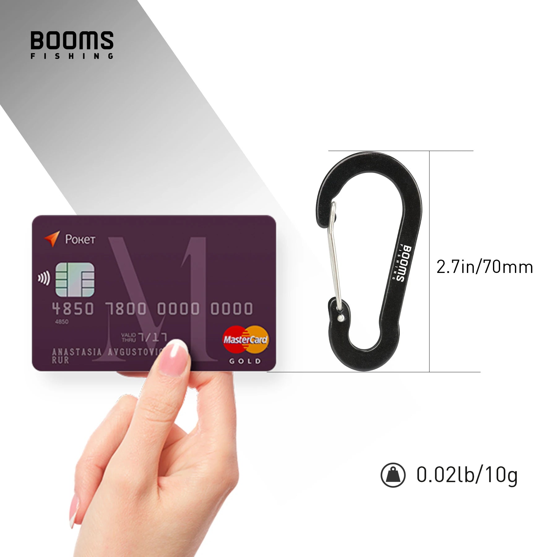 Booms Fishing CC5 Alloy Carabiner Clip – 10 Pack