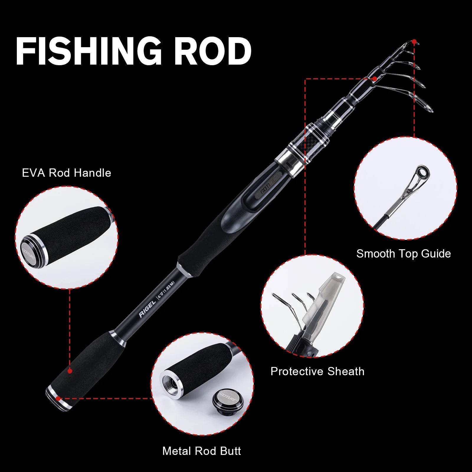 Goture RIGEL Telescopic Fishing Rod - Fish & Cheaps | Fishing & Outdoor Gear