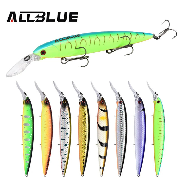 ALLBLUE GEKKO 132SF Fishing Lure 132mm 22g Wobbler Slow Floating Minnow Longbill Crankbait Pike Plastic Bait Fishing Tackle