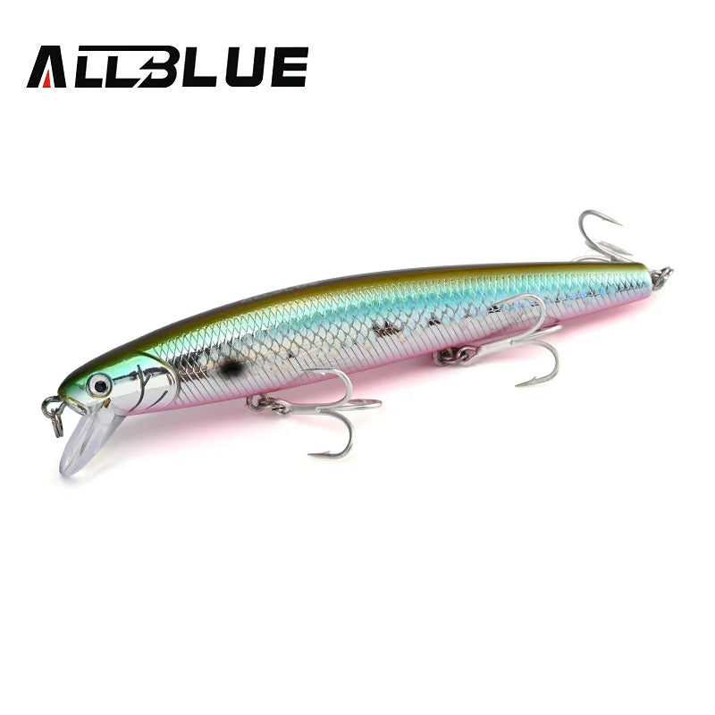 ALLBLUE FlashMinnow 110 Fishing Lure 110mm 17.8g Glow Jerkbait Wobbler Slow Suspending Minnow Plastic Bait Bass Pike Tackle