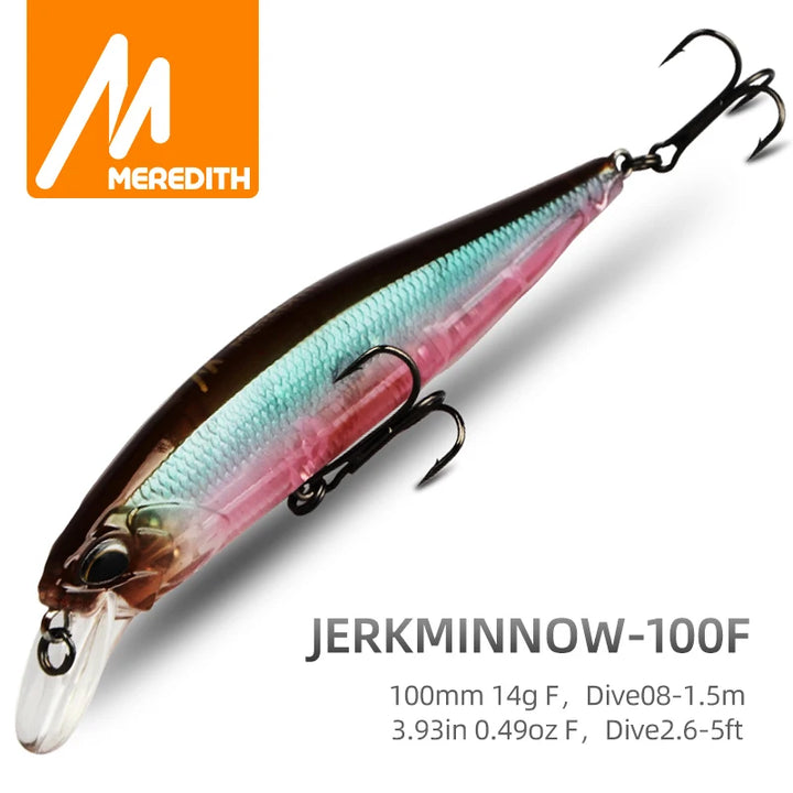 MEREDITH JERK MINNOW 100F 14g Floating Wobbler