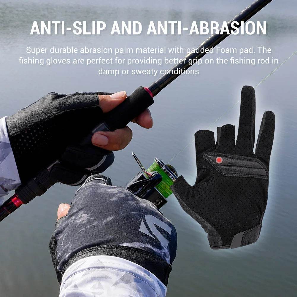 Noeby 3 Half-Finger Fishing Gloves – UPF50+ Anti-Slip - Fish & Cheaps | Fishing & Outdoor Gear