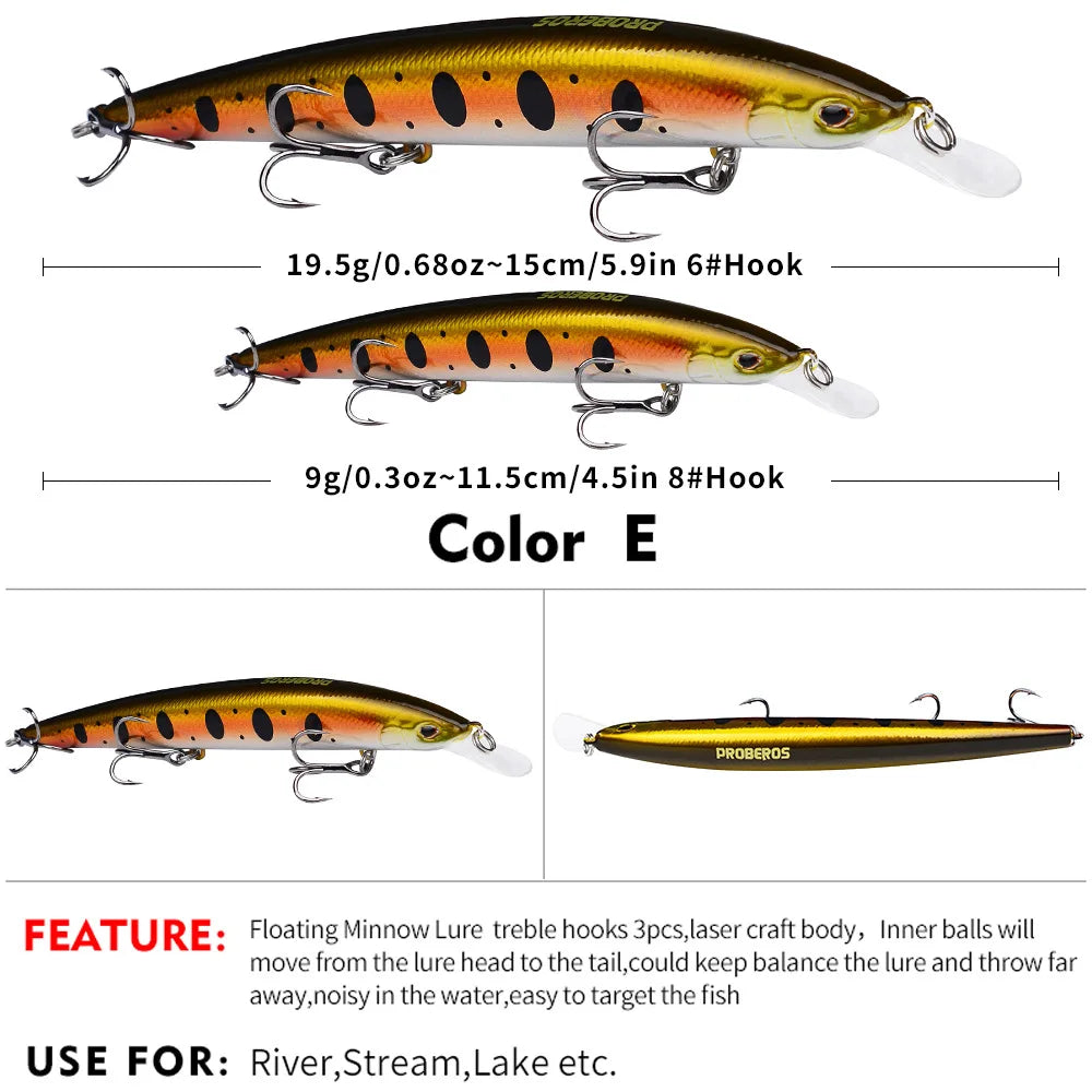 1Pcs Japanese Minnow Fishing Lures Floating 9g 19.5g Hard Bait Artificial Bait Wobbler Crankbait Carp Perch Pesca Fishing Tackle