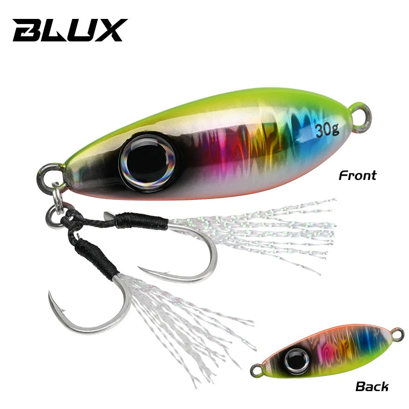 BLUX Flyspoon Metal Jig Spoon Fishing Lure 30G Artificial Bait Shore Hard Slow Jigging Longcast Sea Bass Tuna Saltwater Tackle