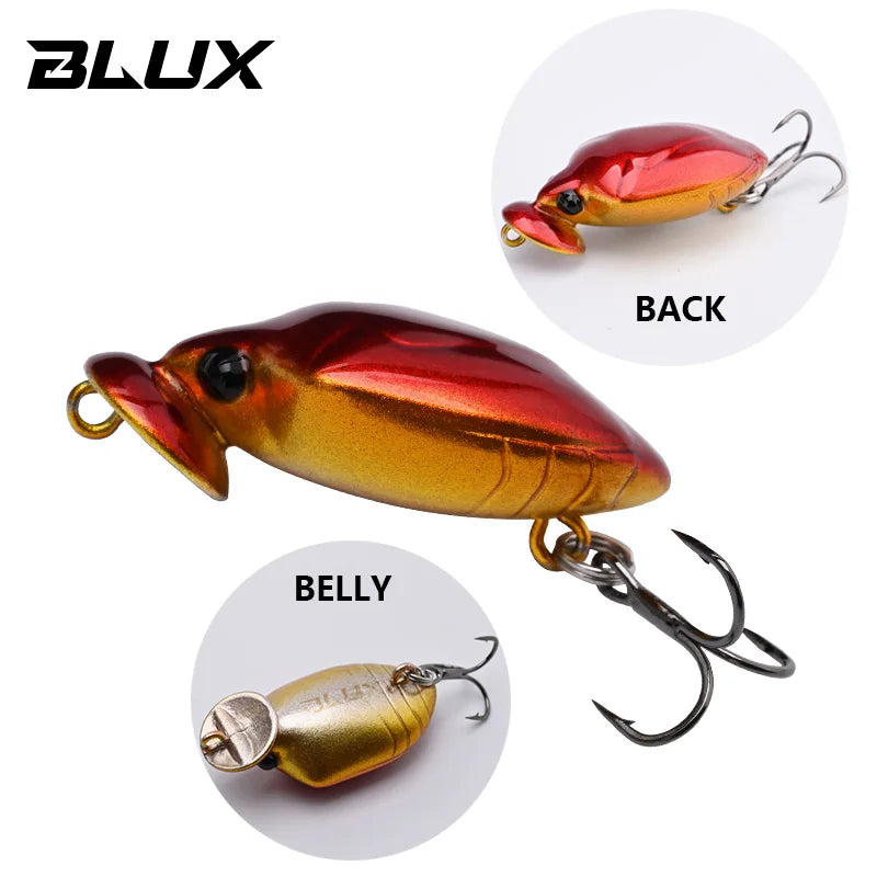 BLUX STINKBUG Insect Fishing Lure 31mm 2.5g BFS Topwater Crankbait Rolling Crank Freshwater Popper Bait Creek Trout Tackle