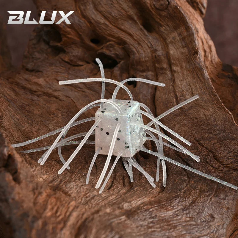 BLUX Dice Rubber 6pcs/lot Soft Bait 12mm 1.8g Handmade Power BFS Fishing Lure Silicone Worm Freshwater Bass Artificial Tackle