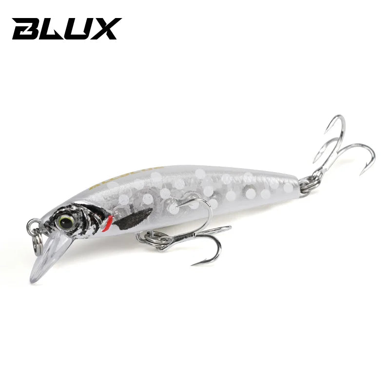 BLUX Gravity Minnow 50mm 4.3g Long Cast Heavy Shinking Fishing Lure Wobbler Freshwater Saltwater Bass Pike Hard Plastic Bait