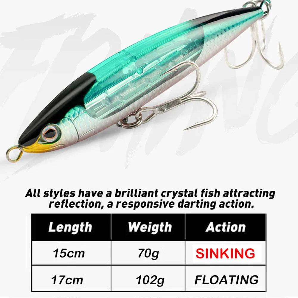 JOHNCOO Topwater Pencil Dog Walker Lure - Fish & Cheaps | Fishing & Outdoor Gear
