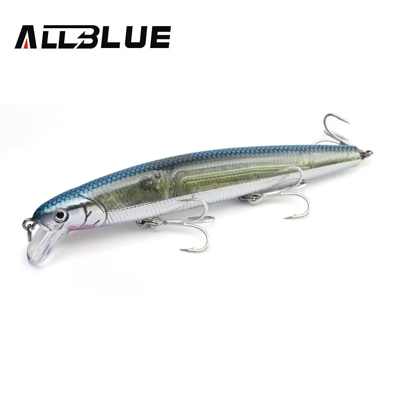ALLBLUE FlashMinnow 110 Fishing Lure 110mm 17.8g Glow Jerkbait Wobbler Slow Suspending Minnow Plastic Bait Bass Pike Tackle