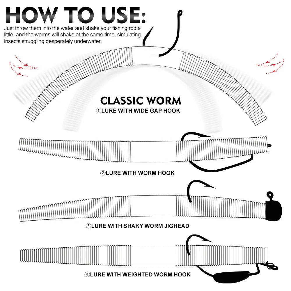 PROBEROS Lifelike Fishy Smell Worm Lures - Fish & Cheaps | Fishing & Outdoor Gear