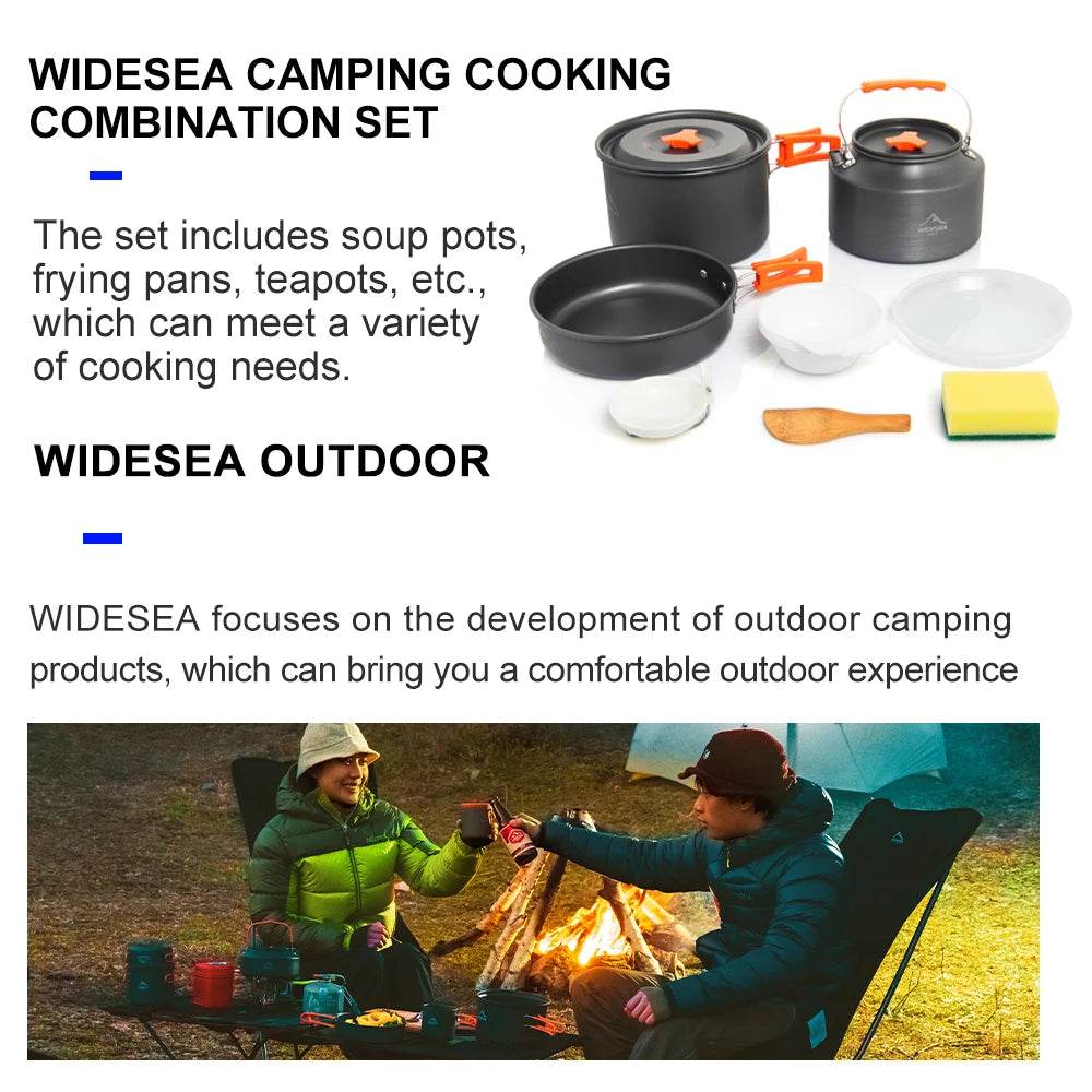 Widesea 2–3 Person Pot Set — Non-Stick Aluminium Cookware - Fish & Cheaps | Fishing & Outdoor Gear