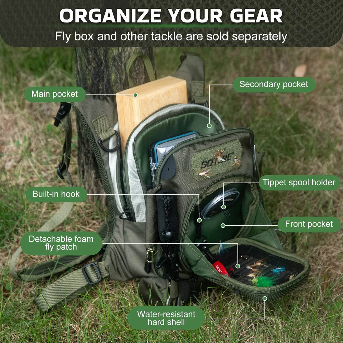 Goture Fly Fishing Chest Bag – Ultra Light Multi-Pocket Sling - Fish & Cheaps | Fishing & Outdoor Gear