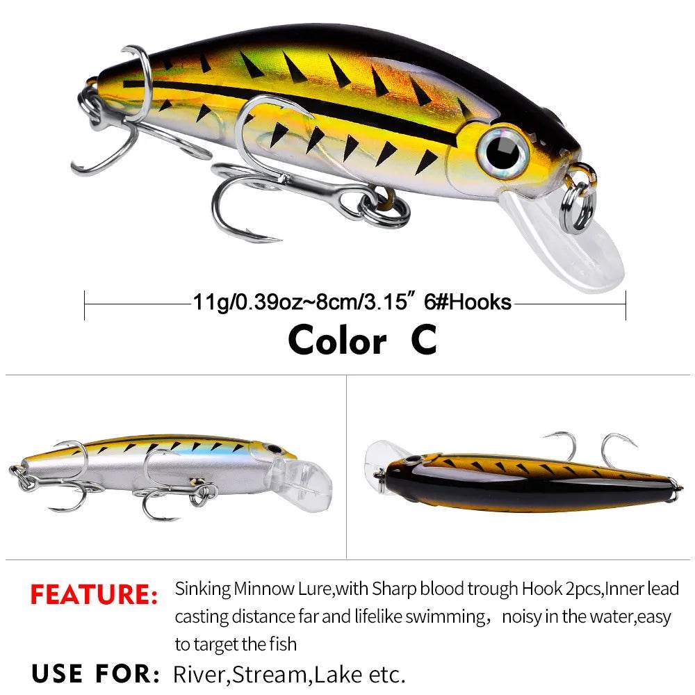 PROBEROS Sinking Minnow 80mm – Lifelike Crankbait Action - Fish & Cheaps | Fishing & Outdoor Gear