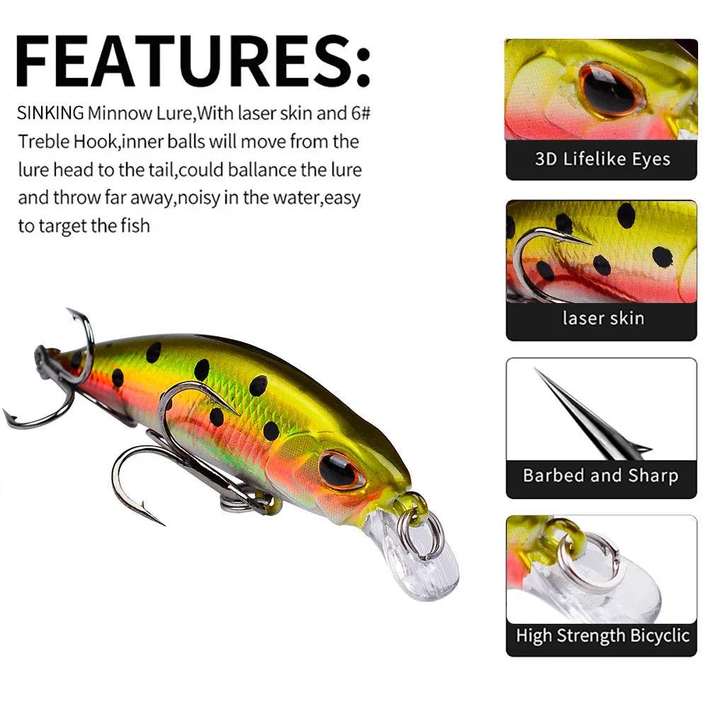PROBEROS Mini Sinking Minnow Wobbler - Fish & Cheaps | Fishing & Outdoor Gear